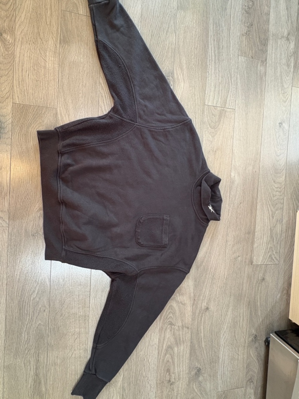 Reebok Women’s Black Turtleneck Sweatshirt with White Logo Size-US-S